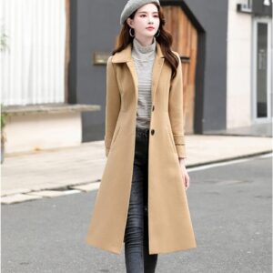 Elegante Abrigo de mujer lino orgánico Bruma Norte